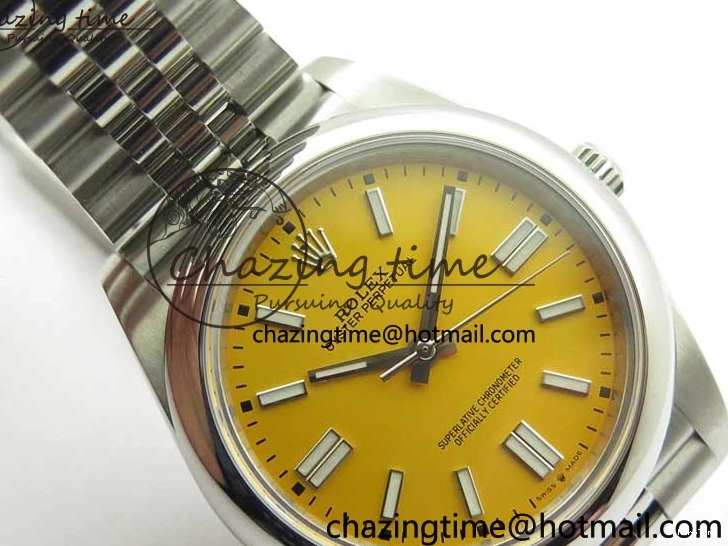 MiroTime 0429 BestValue Oyster Perpetual 41mm 124300 BP Maker Best Edition Yellow Dial on SS Jubilee Bracelet A 2642